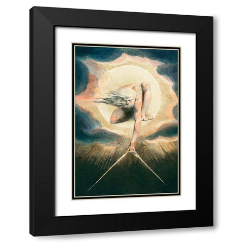 Ancient of Days Setting a Compass to the Earth Black Modern Wood Framed Art Print with Double Matting by Blake, William
