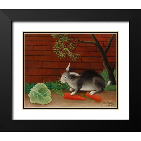 The Rabbits MealÂ 1908 Black Modern Wood Framed Art Print with Double Matting by Rousseau, Henri
