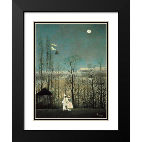 Carnival Evening Black Modern Wood Framed Art Print with Double Matting by Rousseau, Henri