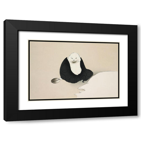 Old man from Momoyogusa Black Modern Wood Framed Art Print with Double Matting by Sekka, Kamisaka