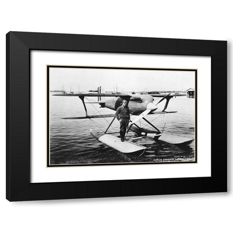 Curtiss Racer Black Modern Wood Framed Art Print with Double Matting by NASA