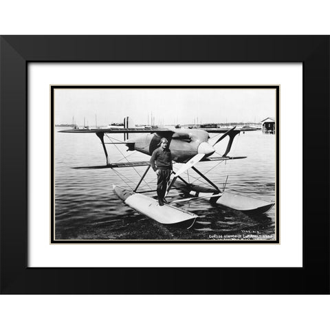 Curtiss Racer Black Modern Wood Framed Art Print with Double Matting by NASA