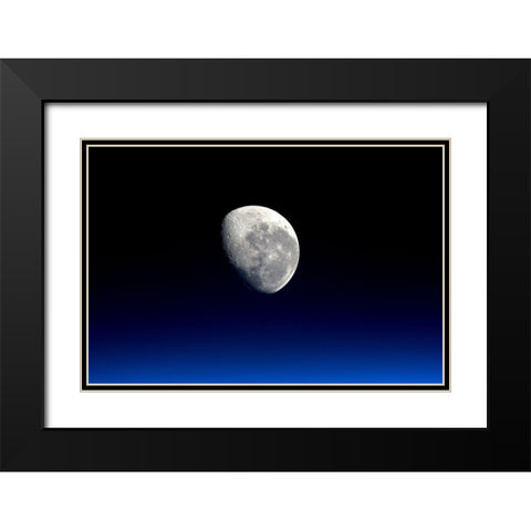 Moonset Viewed From the International Space Station Black Modern Wood Framed Art Print with Double Matting by NASA