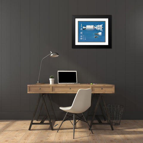 NASA spacecraft comparison Black Modern Wood Framed Art Print with Double Matting by NASA