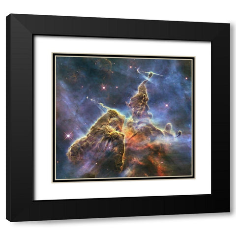 Mystic Mountain Black Modern Wood Framed Art Print with Double Matting by NASA