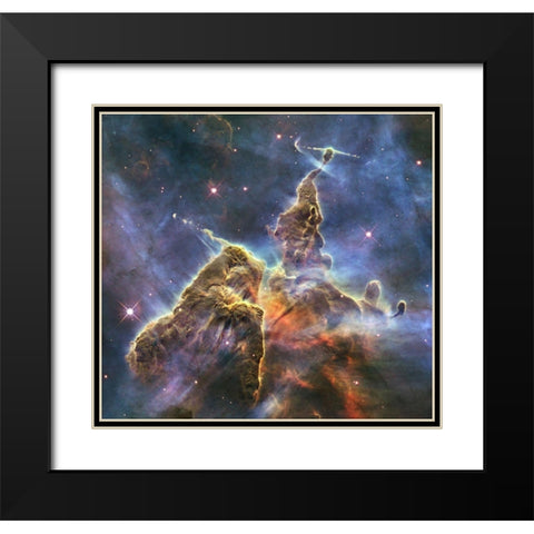 Mystic Mountain Black Modern Wood Framed Art Print with Double Matting by NASA