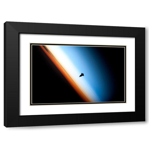 Space Shuttle Endeavour Black Modern Wood Framed Art Print with Double Matting by NASA