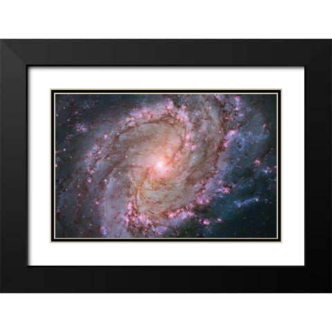 Spiral Galaxy M83, Hubble Space Telescope Black Modern Wood Framed Art Print with Double Matting by NASA