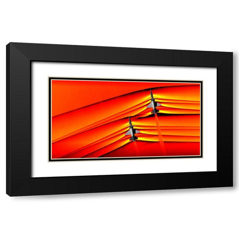 T-38 Shockwaves Black Modern Wood Framed Art Print with Double Matting by NASA