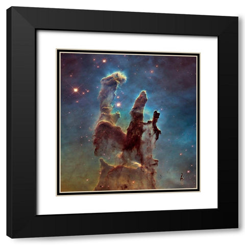 Pillars of Creation Black Modern Wood Framed Art Print with Double Matting by NASA