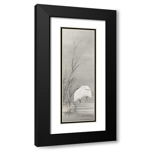 Egrets in a swamp Black Modern Wood Framed Art Print with Double Matting by Koson, Ohara