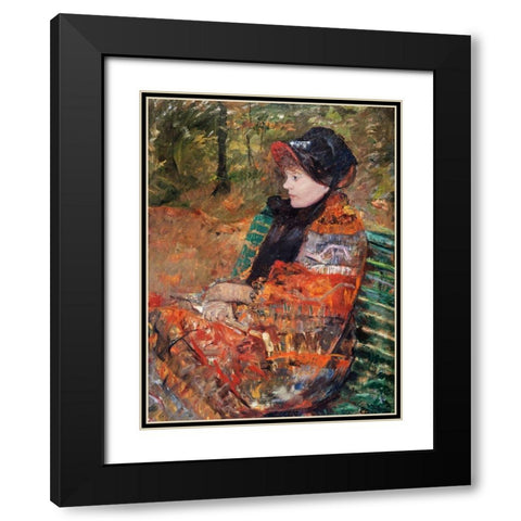 Autumn, portrait of Lydia Cassatt Black Modern Wood Framed Art Print with Double Matting by Cassatt, Mary