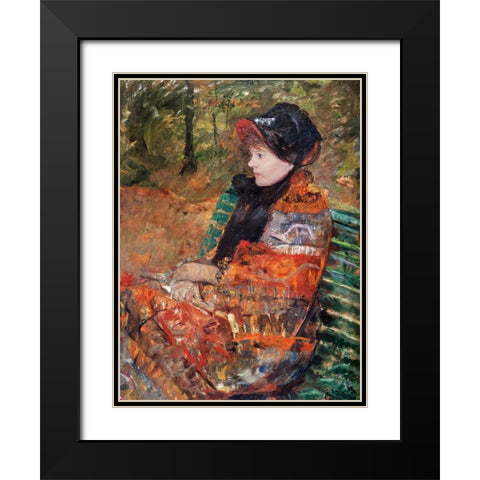 Autumn, portrait of Lydia Cassatt Black Modern Wood Framed Art Print with Double Matting by Cassatt, Mary
