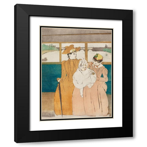 In the Omnibus Black Modern Wood Framed Art Print with Double Matting by Cassatt, Mary