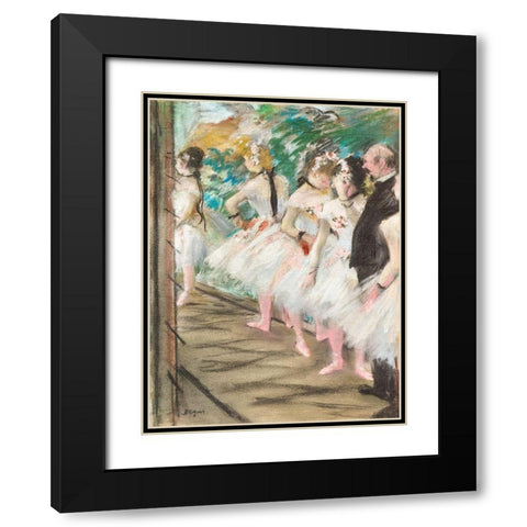 The Ballet Black Modern Wood Framed Art Print with Double Matting by Degas, Edgar