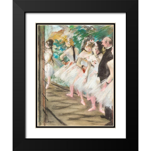 The Ballet Black Modern Wood Framed Art Print with Double Matting by Degas, Edgar