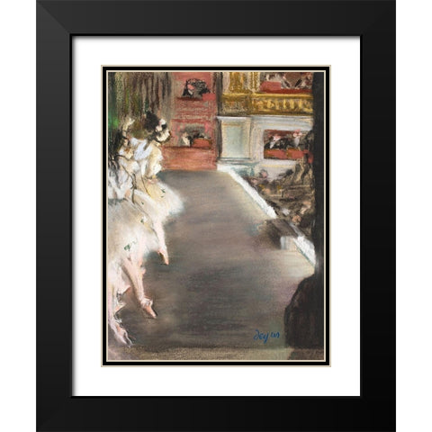 Dancers at the old Opera House Black Modern Wood Framed Art Print with Double Matting by Degas, Edgar