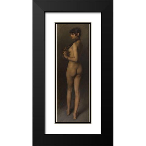Life Study (Study of an Egyptian Girl) Black Modern Wood Framed Art Print with Double Matting by Sargent, John Singer