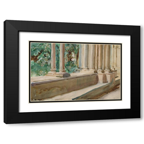 Tarragona Terrace and Garden Black Modern Wood Framed Art Print with Double Matting by Sargent, John Singer