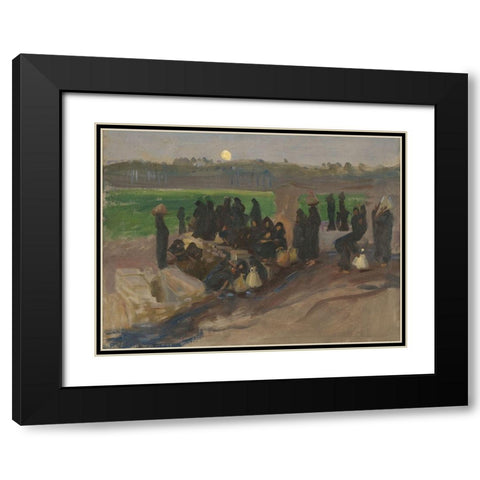 Water Carriers on the Nile Black Modern Wood Framed Art Print with Double Matting by Sargent, John Singer