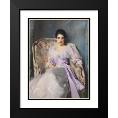 Lady Agnew of Lochnaw Black Modern Wood Framed Art Print with Double Matting by Sargent, John Singer