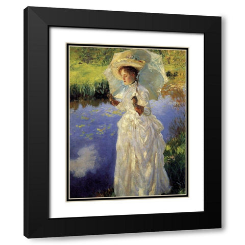 Morning Walk Black Modern Wood Framed Art Print with Double Matting by Sargent, John Singer