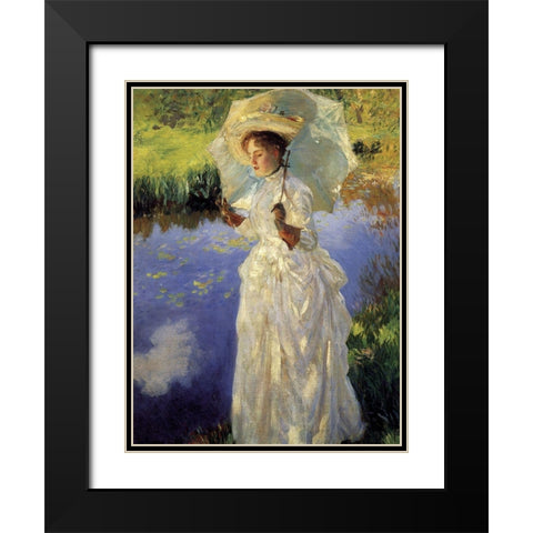 Morning Walk Black Modern Wood Framed Art Print with Double Matting by Sargent, John Singer