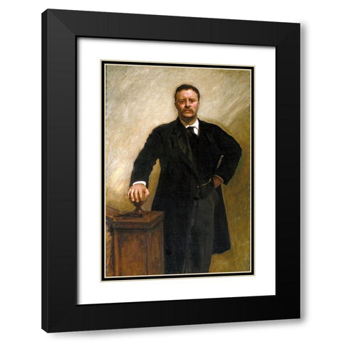 Theodore Roosevelt Black Modern Wood Framed Art Print with Double Matting by Sargent, John Singer