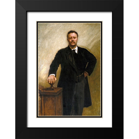 Theodore Roosevelt Black Modern Wood Framed Art Print with Double Matting by Sargent, John Singer
