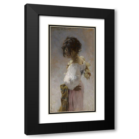 Rosina Black Modern Wood Framed Art Print with Double Matting by Sargent, John Singer