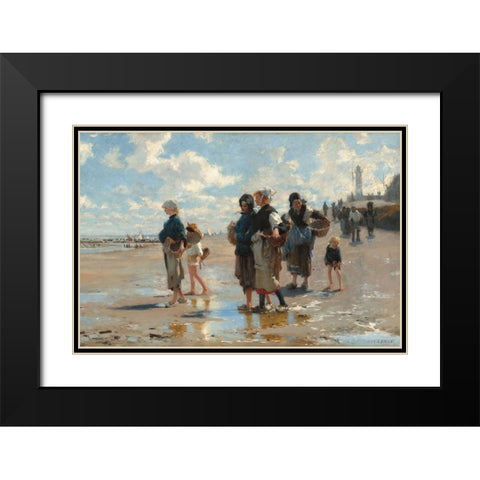 En route pour la pÃªche (Setting Out to Fish) Black Modern Wood Framed Art Print with Double Matting by Sargent, John Singer
