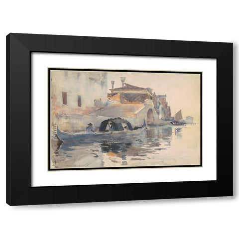 Ponte Panada, Fondamenta Nuove, Venice Black Modern Wood Framed Art Print with Double Matting by Sargent, John Singer