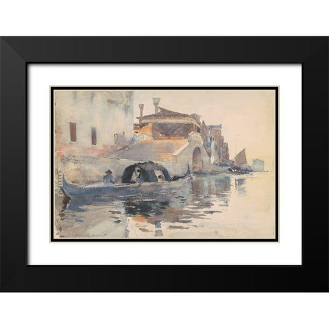 Ponte Panada, Fondamenta Nuove, Venice Black Modern Wood Framed Art Print with Double Matting by Sargent, John Singer