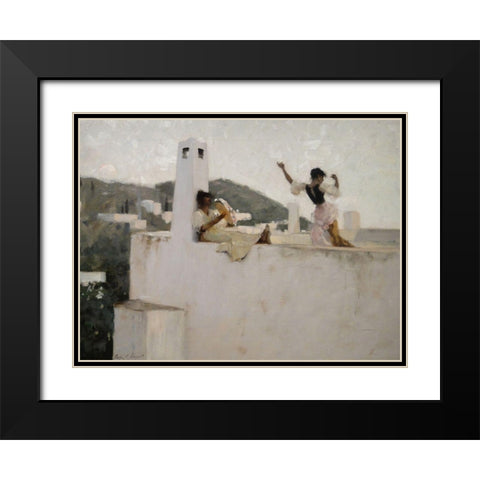 Rosina (1878) Black Modern Wood Framed Art Print with Double Matting by Sargent, John Singer