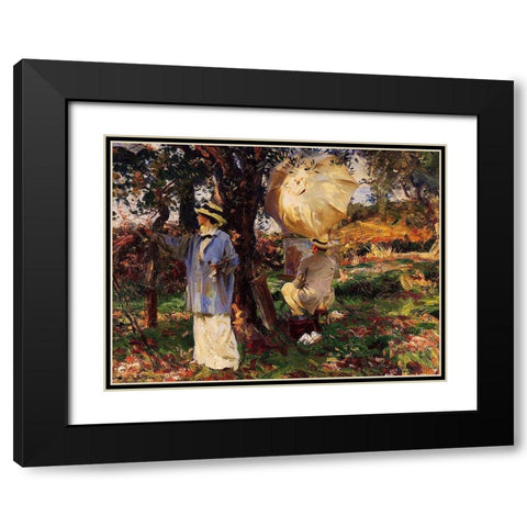 The Sketchers Black Modern Wood Framed Art Print with Double Matting by Sargent, John Singer