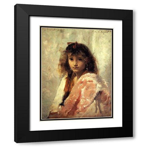 Carmela Bertagna Black Modern Wood Framed Art Print with Double Matting by Sargent, John Singer