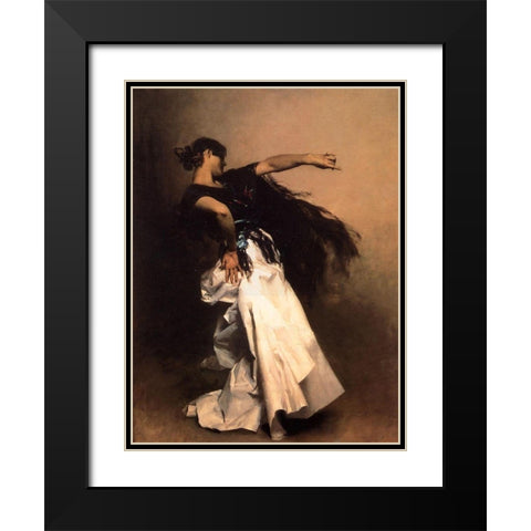 Spanish Dancer Black Modern Wood Framed Art Print with Double Matting by Sargent, John Singer