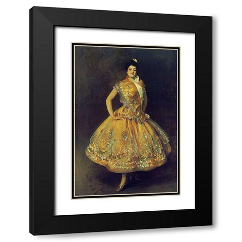La Carmencita Black Modern Wood Framed Art Print with Double Matting by Sargent, John Singer