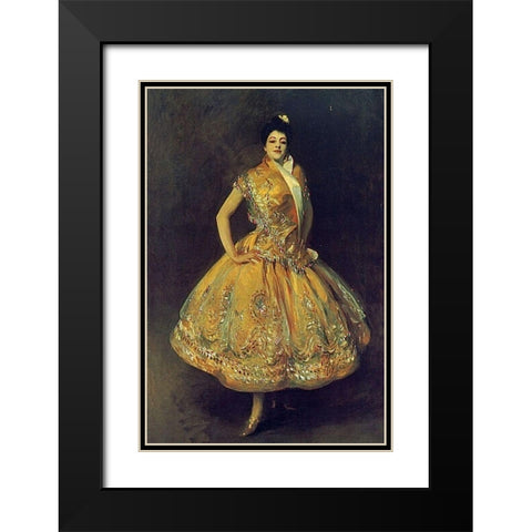 La Carmencita Black Modern Wood Framed Art Print with Double Matting by Sargent, John Singer