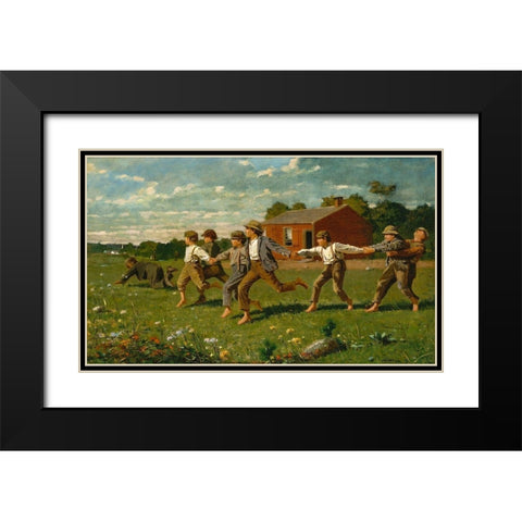 Snap the Whip Black Modern Wood Framed Art Print with Double Matting by Homer, Winslow