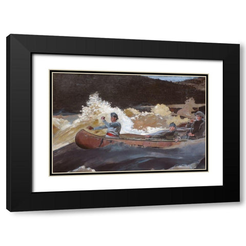 Shooting the Rapids, Saguenay River Black Modern Wood Framed Art Print with Double Matting by Homer, Winslow
