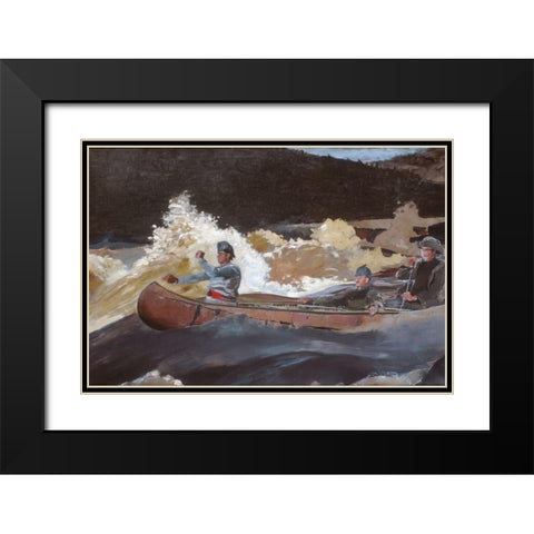 Shooting the Rapids, Saguenay River Black Modern Wood Framed Art Print with Double Matting by Homer, Winslow