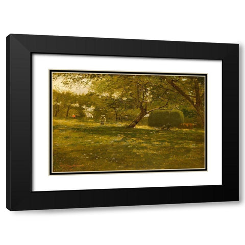 Harvest Scene Black Modern Wood Framed Art Print with Double Matting by Homer, Winslow