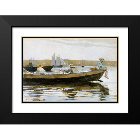 Boys in a Dory Black Modern Wood Framed Art Print with Double Matting by Homer, Winslow