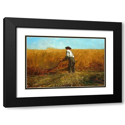 The Veteran in a New Field Black Modern Wood Framed Art Print with Double Matting by Homer, Winslow