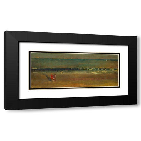 The Beach, Late Afternoon Black Modern Wood Framed Art Print with Double Matting by Homer, Winslow