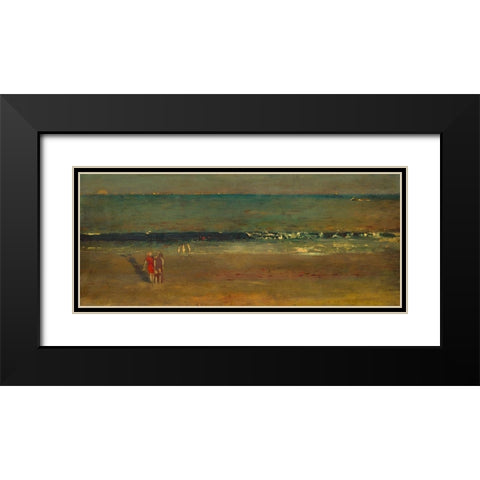 The Beach, Late Afternoon Black Modern Wood Framed Art Print with Double Matting by Homer, Winslow