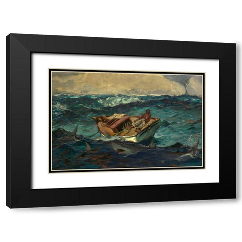 The Gulf Stream Black Modern Wood Framed Art Print with Double Matting by Homer, Winslow