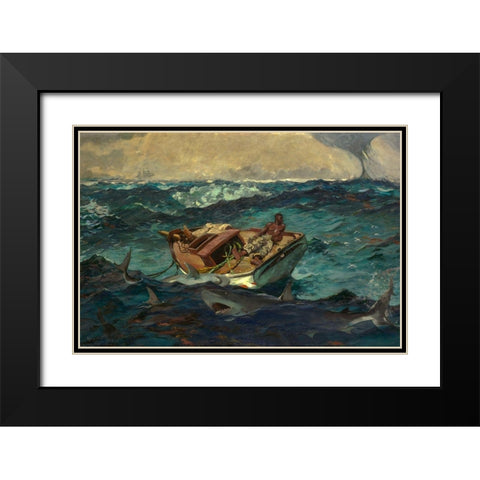 The Gulf Stream Black Modern Wood Framed Art Print with Double Matting by Homer, Winslow