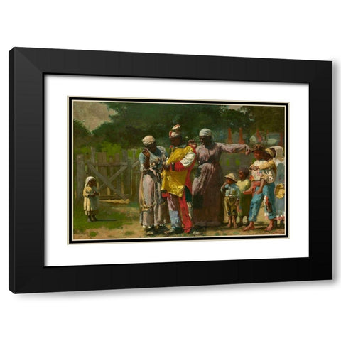 Dressing for the Carnival Black Modern Wood Framed Art Print with Double Matting by Homer, Winslow